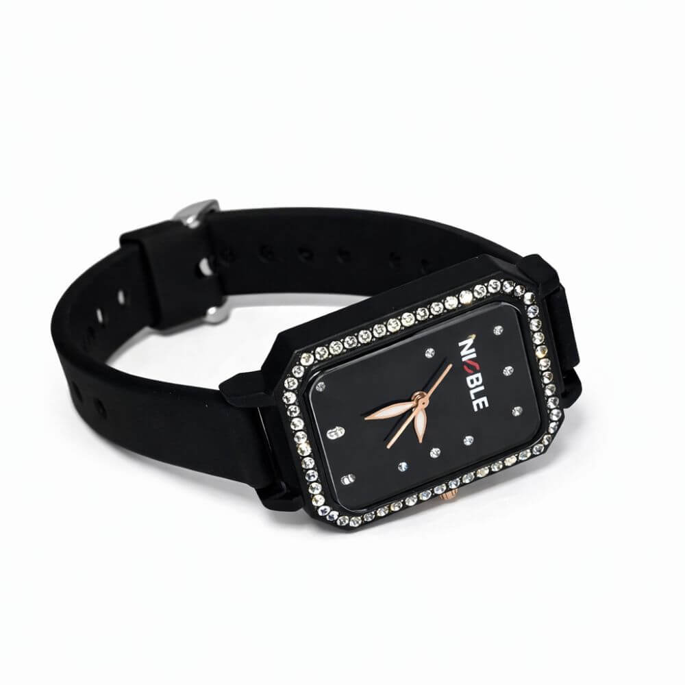 Black Crystal Rose Watch